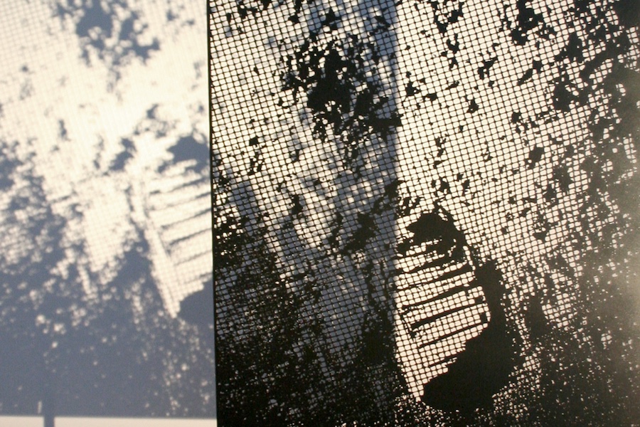 First step on the moon - sculpture in stainless steel by artist David Begbie