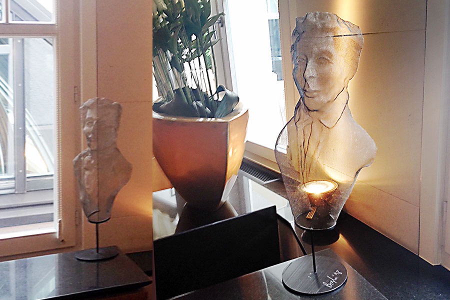 Portrait bust of composer Felix Mendelssohn Bartholdy at Hyatt Park, Hamburg