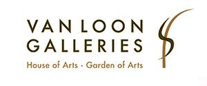 whtie bronze and black logo for art gallery