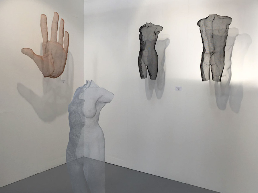 Fiera Bologna booth with four Begbie sculptures