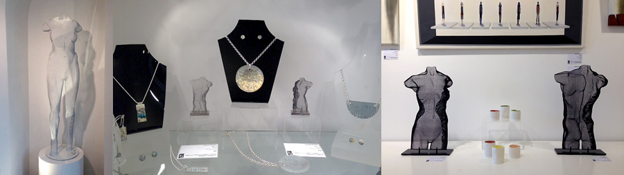 Steel Sculptures hand-made from mesh and steel - David Begbie at Byard Art exhibition