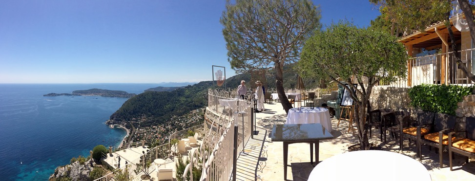 Wire-mesh sculpture at Chateau La Chévre d'Or overooking Cap Ferrat, France