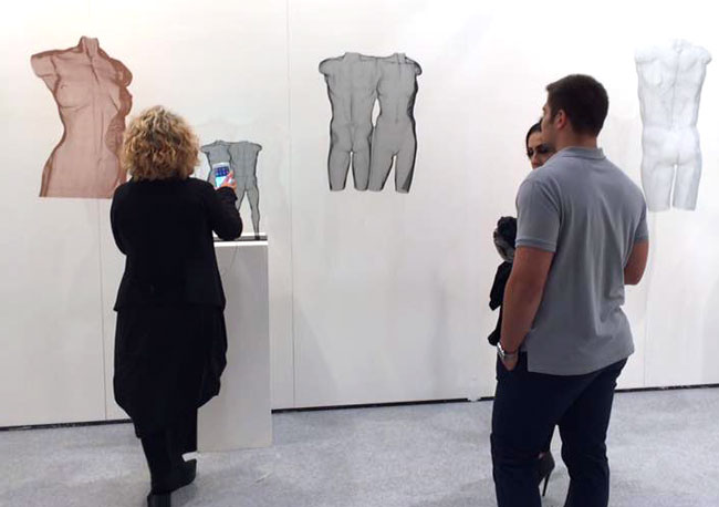 3 mesh sculptures exhibited at ART NOW 2016 by David Begbie