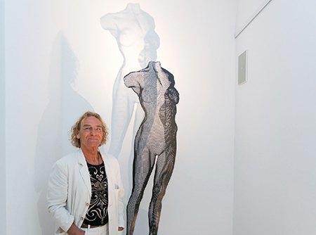 sculptor Begbie and nude girl sculpture