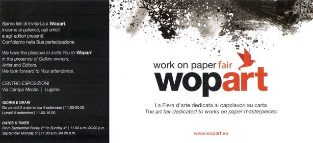 Invitation art fair work on paper masterpieces Lugano 2016: WOP