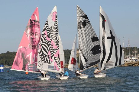 Artists were painting yacht sails for ARTSAILS
