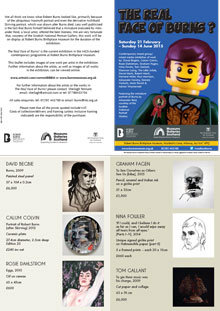 Flyer for art exhibition The Rea Face of Burns