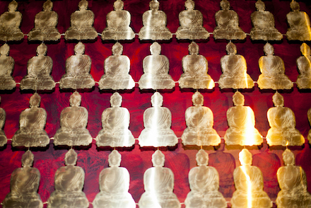 buddha sculpture wall artwork detail