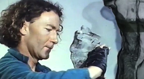 Begbie is working on a female bust made of wire-mesh