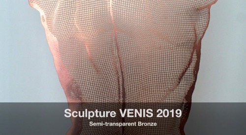 Sportive male back made from steel - a modern sculpture made in Britain